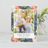 クリスマスポインセチアフローラ4写真コラージュ シーズンカード (スタンド正面)