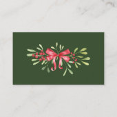 クリスマスポインセチアブライダルシャワーレシピ要求 エンクロージャーカード (裏面)