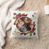 クリスマスポインセチアリース写真 クッション (ブランケット)