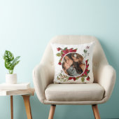 クリスマスポインセチアリース写真 クッション (椅子)