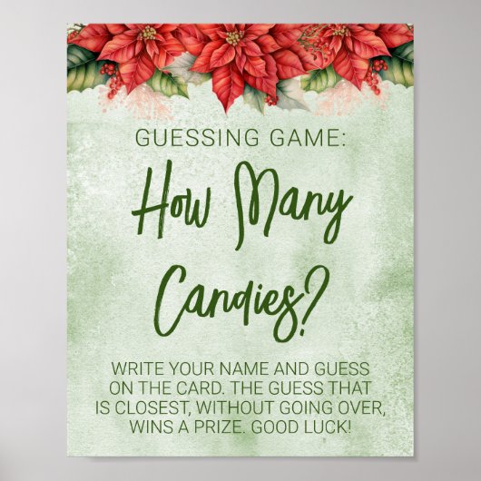 クリスマスポインセチア中立ベビーシャワーゲーム ポスター (正面)