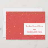 クリスマスポインセチア写真誕生のお知らせ シーズンカード (裏面)