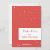 クリスマスポインセチア写真誕生のお知らせ シーズンカード (裏面)