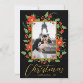 クリスマスポインセチア写真 シーズンカード (正面)