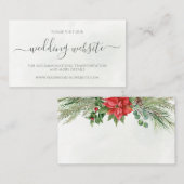 クリスマスポインセチア冬の結婚緑 エンクロージャーカード (正面/裏面)
