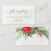 クリスマスポインセチア冬の結婚緑 エンクロージャーカード (正面/裏面)