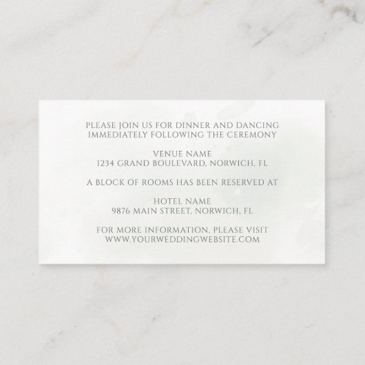 クリスマスポインセチア冬の結婚緑 エンクロージャーカード (裏面)