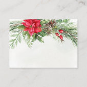 クリスマスポインセチア冬の結婚緑 エンクロージャーカード (裏面)