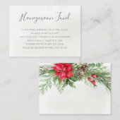 クリスマスポインセチア冬の結婚緑 エンクロージャーカード (正面/裏面)