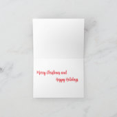 クリスマスポインセチア子犬のデザイン折り畳みカード シーズンカード (内部)