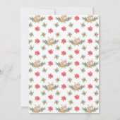 クリスマスポインセチア小さな鹿の誕生日パーティー 招待状 (裏面)