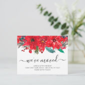 クリスマスポインセチア引っ越しましたニューホームムービング 案内ポストカード (スタンド正面)