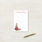 クリスマスポインセチア投稿ノート ポストイット (デスク上)