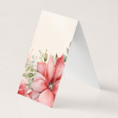 クリスマスポインセチア折りブックマークのブックマーク 名刺 (裏面)