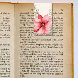 クリスマスポインセチア折りブックマークのブックマーク 名刺