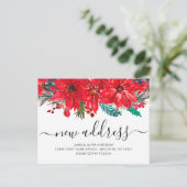 クリスマスポインセチア新しい住所ホリディムービング 案内ポストカード (スタンド正面)