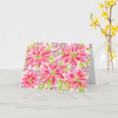 クリスマスポインセチア明るく美しいカード カード (黄色い花)