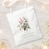 クリスマスポインセチア果実の葉の水色 フェイバーバッグ (クリップ留めされた状態)