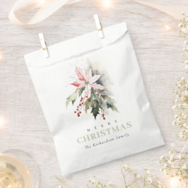 クリスマスポインセチア果実の葉の水色 フェイバーバッグ