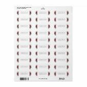 クリスマスポインセチア植物学差出人住所 ラベル (フルシート)