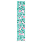 クリスマスポインセチア模様 ショートテーブルランナー (正面)