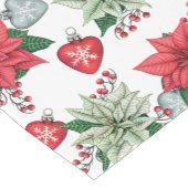 クリスマスポインセチア模様 ショートテーブルランナー (コーナー)