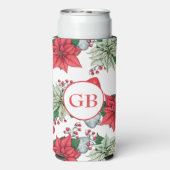 クリスマスポインセチア模様 スリム缶クーラー (Seltzer裏面)