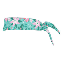 クリスマスポインセチア模様 タイヘッドバンド