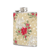 クリスマスポインセチア模様 フラスク (左)