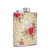 クリスマスポインセチア模様 フラスク (右)