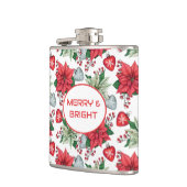 クリスマスポインセチア模様 フラスク (左)