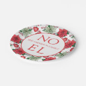 クリスマスポインセチア模様 ペーパープレート (アングル)