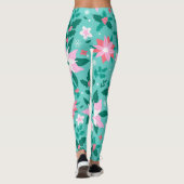 クリスマスポインセチア模様 レギンス (裏面)