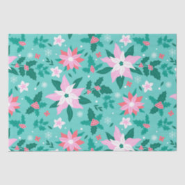 クリスマスポインセチア模様 薄葉紙