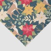 クリスマスポインセチア模様 薄葉紙 (詳細)