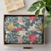 クリスマスポインセチア模様 薄葉紙 (ギフト)