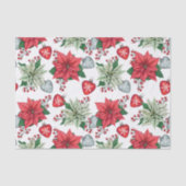 クリスマスポインセチア模様 薄葉紙 (正面)