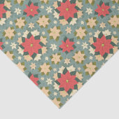 クリスマスポインセチア模様 薄葉紙 (詳細)