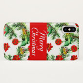 クリスマスポインセチア模様iPhone Xケース Case-Mate iPhoneケース (裏面(横))