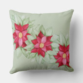 クリスマスポインセチア水の色の手絵を描形 クッション (裏面)