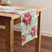 クリスマスポインセチア水の色の手絵を描形 ショートテーブルランナー (インサイチュ)