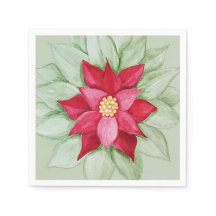 クリスマスポインセチア水の色の手絵を描形