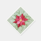 クリスマスポインセチア水の色の手絵を描形 スタンダードカクテルナプキン (角)