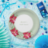 クリスマスポインセチア水の色の手絵を描形 ペーパープレート (パーティー)