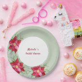 クリスマスポインセチア水の色の手絵を描形 ペーパープレート (パーティー)