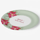 クリスマスポインセチア水の色の手絵を描形 ペーパープレート (アングル)