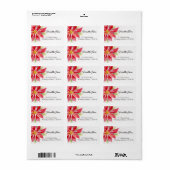 クリスマスポインセチア水彩住所 シール (フルシート)