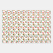 クリスマスポインセチア水彩画 ラッピングペーパーシート (正面)