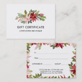 クリスマスポインセチア水彩 | ギフト券 割引カード (正面/裏面)