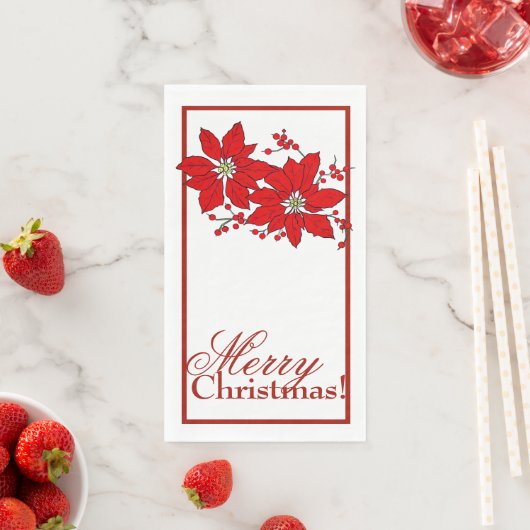 クリスマスポインセチア紙ゲストタオル (インサイチュ)